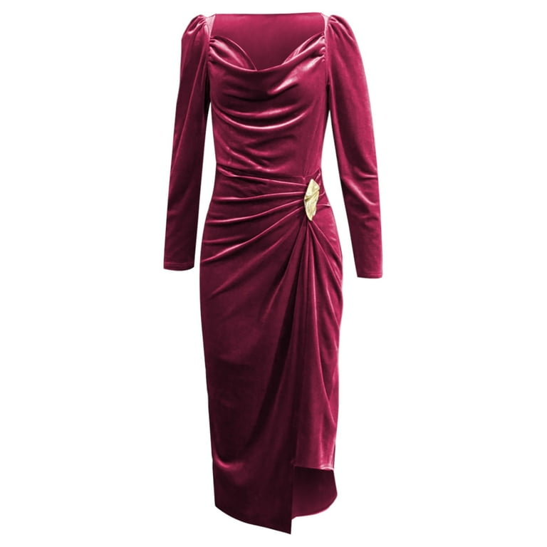 long sleeve red velvet wrap dress Roxanne Long Sleeve Velvet Wrap Mini Dress