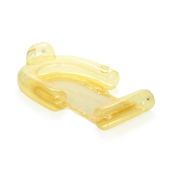 Silla inflable de malla amarilla transparente con forma de flotador para piscina, FUNBOY