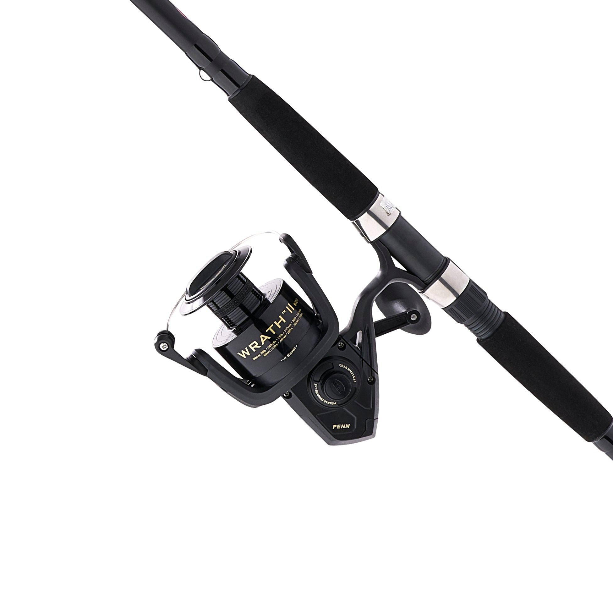 PENN Wrath II Spinning Fishing Combo, 12' Heavy Rod, 8000 Size Reel