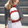 thumbnail image 5 of Disketp Winter Christmas Snowflake print Canvas Backpack Lightweight Travel Daypack Student Rucksack Laptop Backpack-Small, 5 of 5