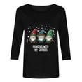 thumbnail image 4 of Enjoytime 3/4 Length Sleeve Womens Tops Christmas Printed Round Neck Casual Shirts Holiday Party Loose Plus Size Blouses for Women Green L, 4 of 6