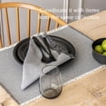 thumbnail image 3 of over&back Set of 4 Woven Frayed Chambray Placemats - Colorful Dining Table Mat - Hand-Finished Frayed Edges - 100% Cotton - Machine Washable - Kitchen and Home Decor - Grey - 14" L X 20" W, 3 of 10