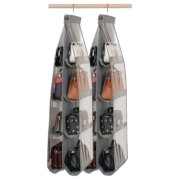 zebricolo Organizador de bolsos – Paquete de 2, colgador de bolsos, modelo 2024, organizador de bolsos para armario, ganchos de metal grueso, organizador de almacenamiento de bolsos de mano, organizad