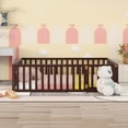 thumbnail image 2 of Gewnee Queen Size Toddler Floor Bed,Pine Wood Kids Floor Bed Frame with Fence and Door,Walnut, 2 of 8