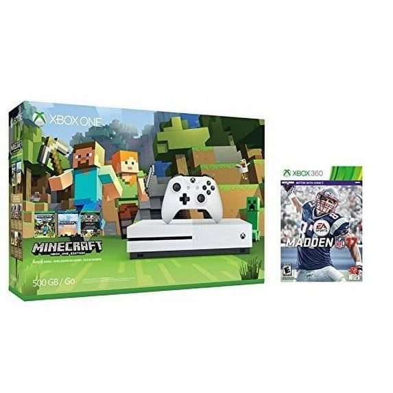 Microsoft Xbox One S Console 500GB with Minecraft and Madden NFL 17