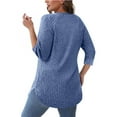 thumbnail image 4 of Coorders Long Sleeve Tunic Shirts for Women, No Bunderies Tunic Tops for Women, Loose Fit Dressy Crew Neck Pullover Basic Sweaters for Women Fall Outfit,BlueSize, XXL, 4 of 6