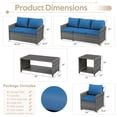 thumbnail image 3 of AECOJOY 7 Pieces Outdoor Furniture Set with Two Storage Boxes, Rattan Wicker Sectional Sofa Couch Patio Conversation Set, Dark Blue, 3 of 8