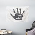 thumbnail image 1 of Inspirational Tapestry, It is All in Your Hands Inscription on Grungy Print Pastel, Wall Hanging for Bedroom Living Room Dorm Decor, 60W X 40L Inches, Charcoal Grey Baby Blue Peach, by Ambesonne, 1 of 2