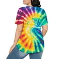 thumbnail image 5 of jtjvou Women's Going out Tops for Teen Tie Dye Tuinc Trendy Fashion Lady Oversize Short Sleeve Shirts Crewneck Shirts Summer Multicolor,M, 5 of 6