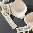thumbnail image 6 of SMihono Sales Women's lace Push Up Bras Underwire Padded Balconette Half Cup Bra Add Cup Uplift Everyday Brassiere Beige L, 6 of 9