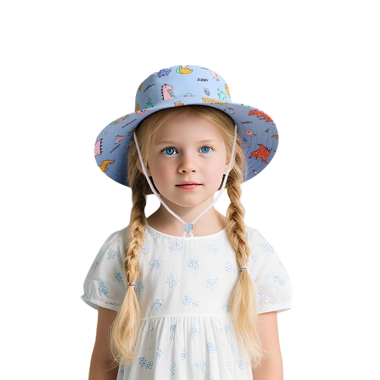 Byoo Girls UPF 50+ Bucket Hat Adjustable Chin Strap Wide Brim Pool Lakeside Backpacking Sun Hats