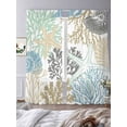 thumbnail image 3 of Summer Marine Life Sheer Curtains 2 Panels Set Graffiti Corals Shell Sea Conch Starfish Colorful Sheer Window Curtains Light Filtering Rod Pocket Voile Drapes for Bedroom Living Room 52"X108", 3 of 9