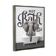 thumbnail image 4 of Stupell Industries Hot Bath Elephant Animals & Insects Painting Gray Floater Framed Art Print Wall Art, 17 x 21, 4 of 10