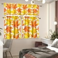 thumbnail image 5 of Thanksgiving Maple Leave Kitchen Curtains and Valances 3 Piece Set,Valance Curtains for Kitchen Windows Halloween Kitchen Curtains Tiers and Valances for Cafe Living Room Window Decor, 5 of 5