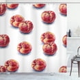 thumbnail image 1 of Ambesonne Peach Shower Curtain, Realism Summer Fruit Painting, 69"Wx84"L, Dark Pink Mustard, 1 of 3