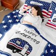 thumbnail image 4 of jejeloiu Happy Camping 7 Pieces Bedding Comforter Set,Camper Car Rv Full Bedding Set,Red Stripes Kawaii Stars Fitted Sheet Flat Sheet For Boyw Girls,Ultra Soft Home Decor Reversible, 4 of 8
