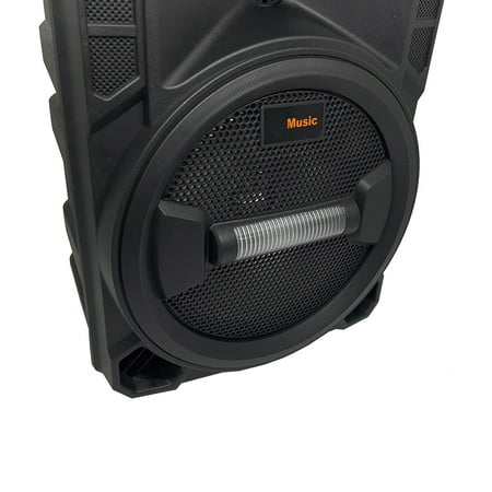 PVUEL 8" Wireless Bluetooth Speaker Party Mic with Remote Control,Black