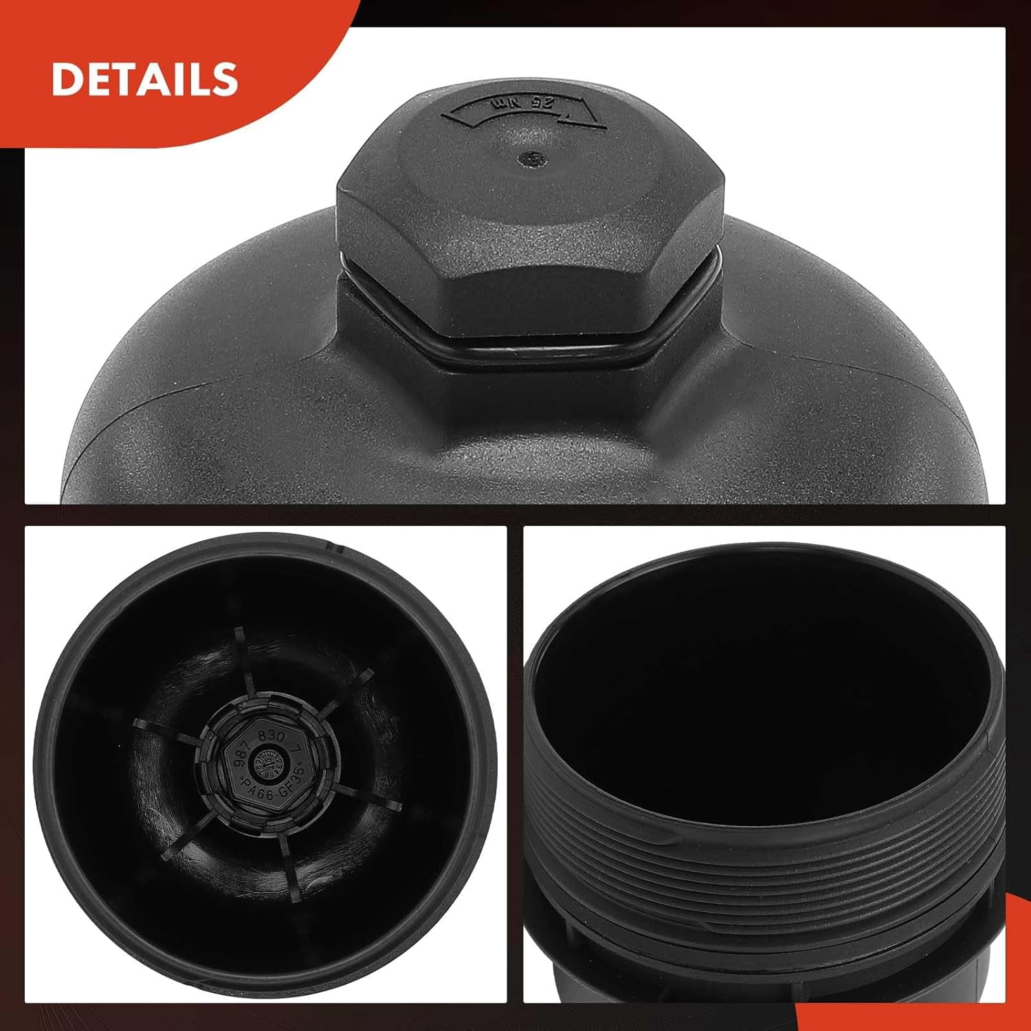A-Premium Oil Filter Housing Cap Assembly Compatible with Jeep Wrangler 2007-2016, Liberty 2008-2012 & Dodge Nitro 2007-2009 & Chrysler Voyager 2008, Oil Filter Housing Cover, Replace# 68032205AA