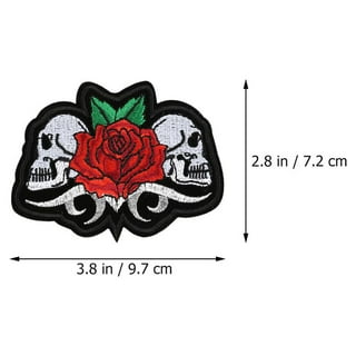 Rose Skull Patch Punk Embroidered Patches For Clothing DIY Iron On Patches  For Clothes Skeleton Sewing Embroidery Patch Stickers