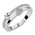 thumbnail image 1 of EGNMCR Rings Heart To Heart Ring, Open Ring Female Fashion Inlaid Zirconium Ring Ladies Jewelry Gift For Friend. the ring, 1 of 2