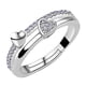 thumbnail image 1 of Anillo de corazón a corazón, anillo abierto de moda femenina con incrustaciones de circonio, joyería para damas. El anillo, 1 of 2