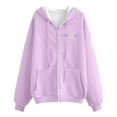 thumbnail image 3 of Ediodpoh Fashion Women’s Casual Zipper Long Sleeve Pocket Drawstring Sports Hoodies for Women for Everyday Wear Purple XL, 3 of 3