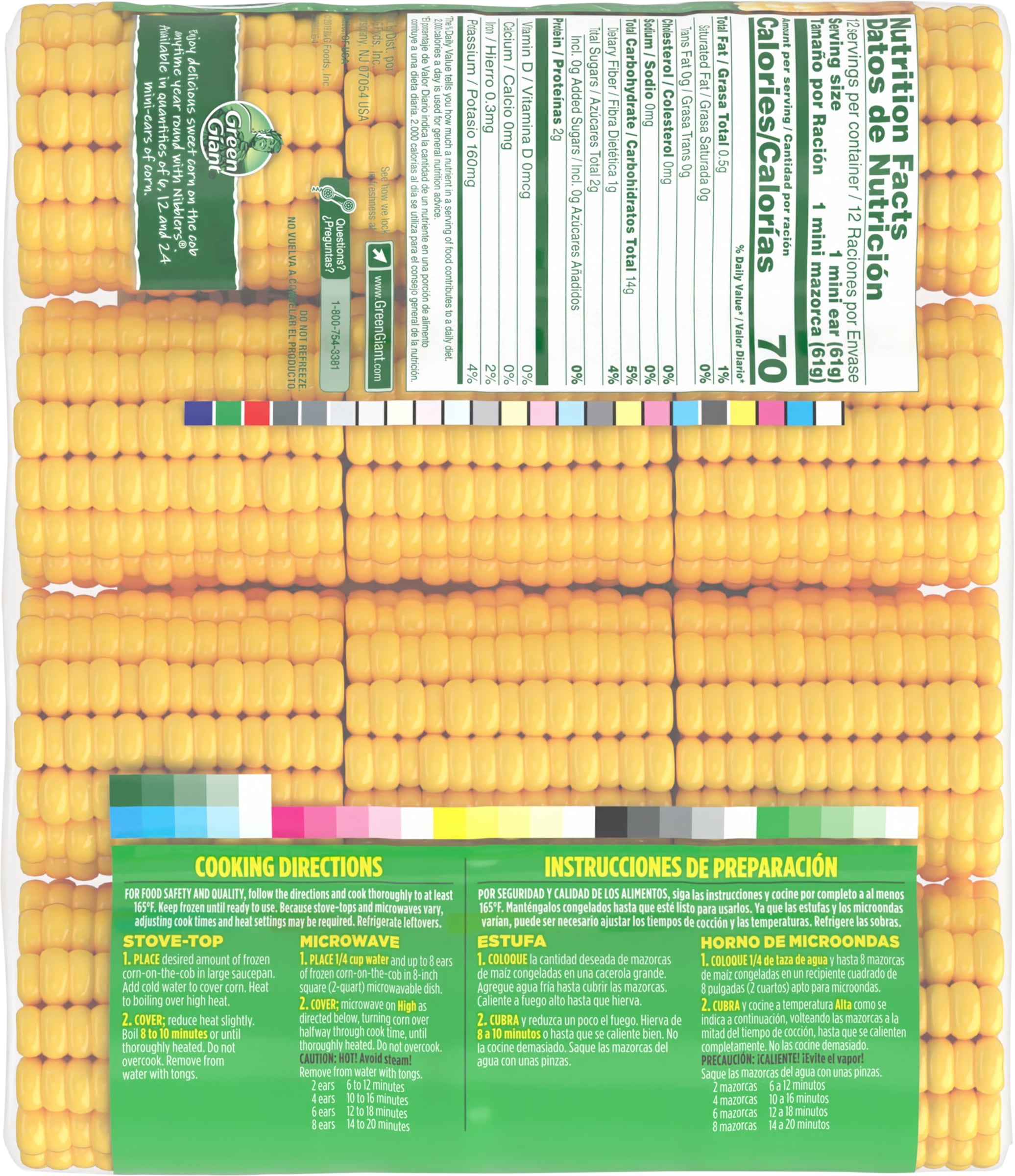 Green Giant Nibblers Corn on The Cob, 12 Count Bag (Frozen Vegetables)