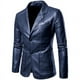 thumbnail image 4 of Traje de cuero de PU para hombre, chaqueta de cuero lavada en caliente, chaqueta de cuero de color sólido, 4 of 5