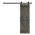 thumbnail image 4 of ISLIFE 28 in x 84 in K Style Finished  Solid Wood Sliding Barn Door With Installation Hardware Kit (Smoky Gray ), 4 of 5