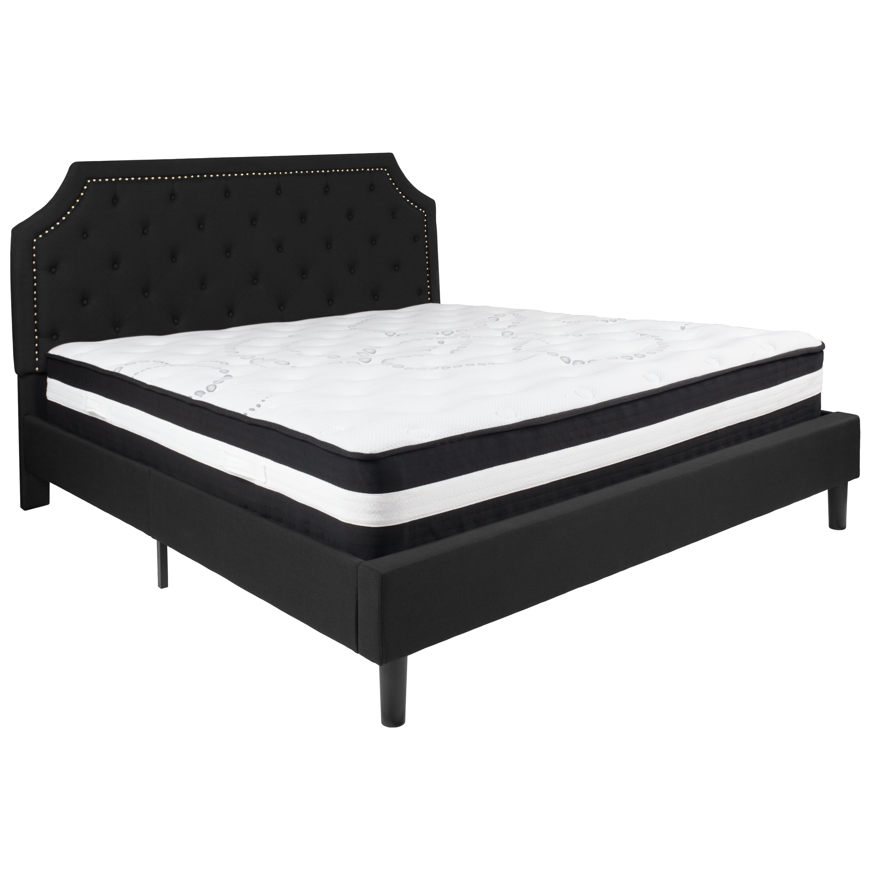 Flash Furniture Brighton King Size Tufted Upholstered Platform Bed in ...