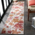 thumbnail image 3 of SAFAVIEH Cabana Blaire Floral Indoor/Outdoor Runner Rug, Grey/Rose, 2' x 10', 3 of 11