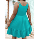 thumbnail image 5 of Vestido Holgado de Talla Grande para Mujer, con Hombros Descubiertos, Elegante, Liso, Azul , Talla 4XL, 5 of 7