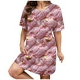 thumbnail image 2 of Zorckvet Trendy Nightgowns for Women Valentine Soft Sleepshirts Short Sleeve Comfy Crewneck Heart Graphic Womens Nightshirts Plus Size, 2 of 5