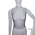 thumbnail image 1 of Crop Tops de malla Clubwear Outfits Camisole Bikini Tank Top para Cosplay Festival cuello redondo negro Salvador Dali Top corto de malla, 1 of 7