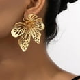 thumbnail image 3 of Chunky Gold Exaggerated Flower Dangle Earrings, Trendy Punk Geometry Large Stud Earrings, Street Hip Hop Statement Jewelry for Women, 3 of 14