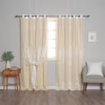 thumbnail image 2 of Aurora Home  Mix & Match Sheer Damask & Blackout Grommet Curtains Dark Grey 96 96 Inches, 2 of 5