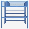 thumbnail image 5 of Full Size Metal Loft Bed With 4-Tier Shelves Storage Space Staircase Loft Bed Frame Easy Assembly Slat Mattress Foundation Loft Bed For Bedroom Boys Girls Room, 5 of 9