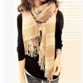 thumbnail image 4 of Opolski Warm Winter Women Long Scarf Color Blocking Plaid Warp Shawl Stole Accessory, 4 of 9