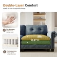 thumbnail image 6 of Sophia&William Modular Sectional Sofa Couch Set, U-shaped Linen Cloud Couch 6-Seat Retro Nailhead Trim Cloud Sofa Set with 4 Pillows for Living Room, Cyan, 6 of 9