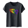 thumbnail image 4 of WREESH Women's Summer Fashion T-Shirts Casual Short Sleeve Graphic Print Crew Neck Tops Dark Gray, 4 of 5