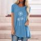 thumbnail image 3 of Mujeres moda Casual impresión camisas manga corta suelta Tee Tops túnica blusa Pompotops hfajkhk136291, 3 of 4