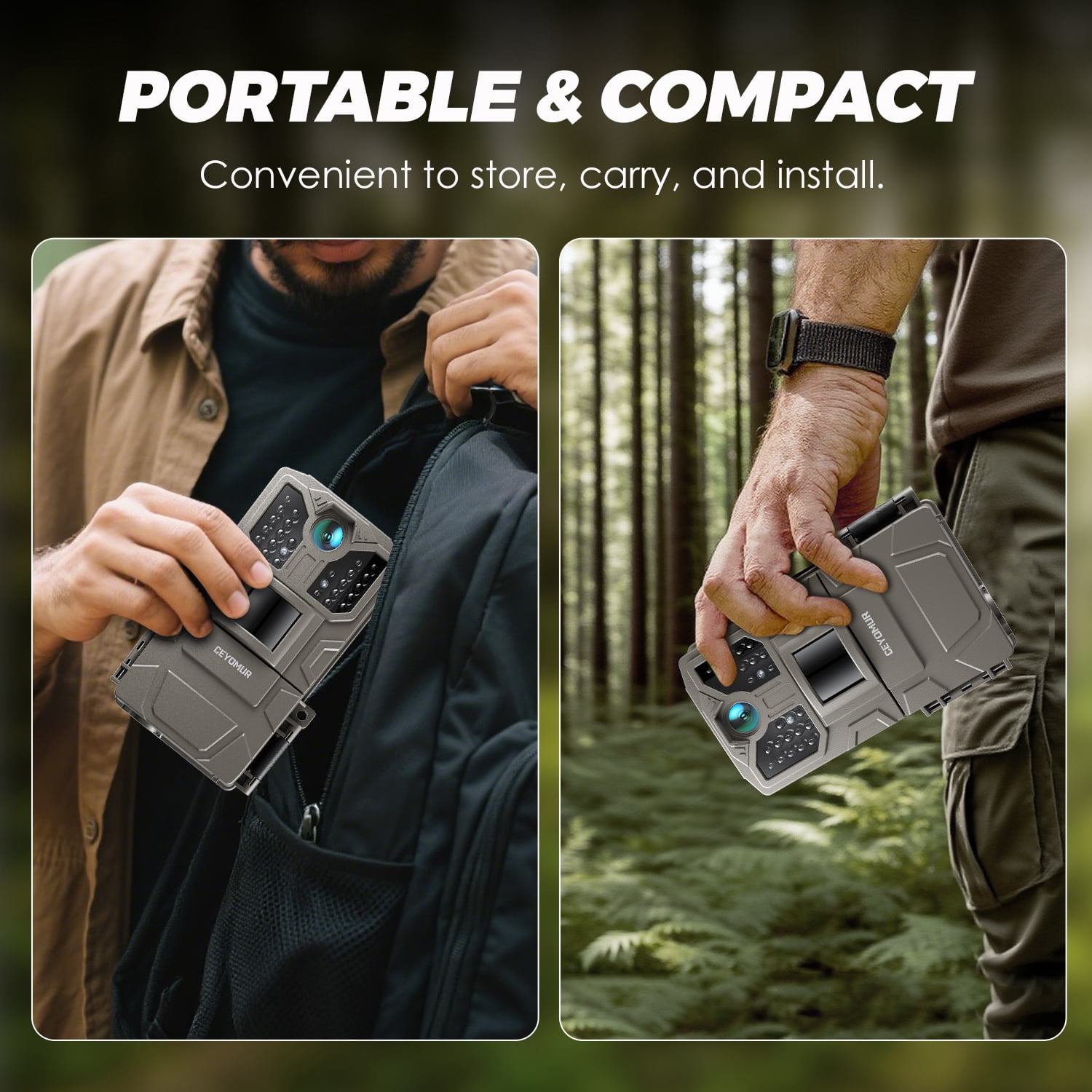 CocoBear Trail Camera 36MP 2K Game Camera with 850nm IR Night Vision, Motion Detection, 2" LCD Display, 130° Wide Angle, IP66 Waterproof, Time Lapse, Hunting Wildlife Camera