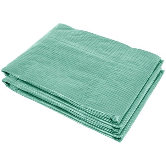 9.8' x 6.6' x 6.6' Plastic Greenhouse Cover Replacement, Heavy Duty Waterproof Tarp for Hoop House, Sheeting with 6 Windows, Door & Reinforcement Grid, Green
