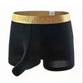 thumbnail image 1 of Mens Ice Silk Breathable Boxers Sexy Open Elephant Nose Man Underpants Underwear Briefs, 1 of 4