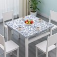 thumbnail image 3 of Floral Print Square Tablecloth, 34x34 Inch Elastic Hem Waterproof Polyester for Coffee Table or RV Use, 3 of 6