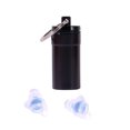 thumbnail image 1 of EeaseMX Tapones para los oídos con filtro de silicona azul para músicos, con cancelación de ruido, reutilizables, para dormir y botella negra., 1 of 7