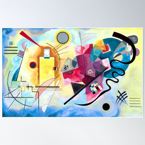 Wassily Kandinsky - Yellow Red Blue Poster Wall Art, Modern Wall Decor For Living Room Bedroom, 8x12 UNFRAMED