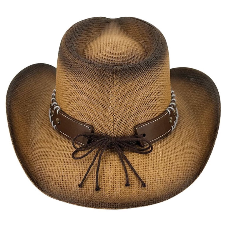 Straw Cowboy Hat Men Cowgirl Hats Women Sun Hat Sombreros  display picture 1