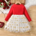 thumbnail image 4 of LOVZFMLL Girls Girls Sweet Long Sleeve Round-Neck Flock Macrame Solid Color Princess Dress, 4 of 8