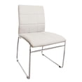 thumbnail image 2 of DeeHome White Color Leatherette 2pcs Dining Chairs Chrome Metal Legs Dining Room Side Chairs, 2 of 8
